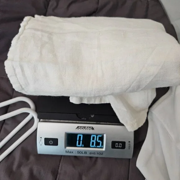 FLAX Women's Size XL White 100% Linen Short Sleeve Boxy Relaxed Top - Picture 6 of 6